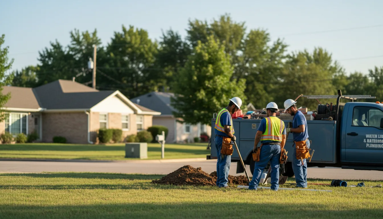 Residential water line and bathroom plumbing service in Bloomfield, IN